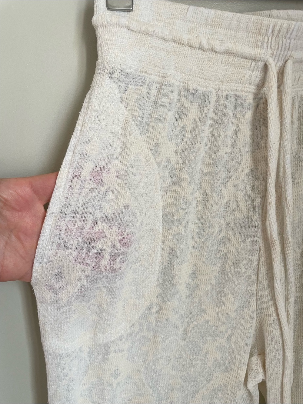 Free People Intimately Cozy Cool Girl Lounge Pants Size XS Boho Sheer Waffle - Picture 10 of 11